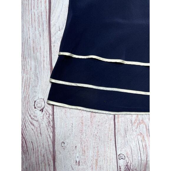 Lauren Ralph Lauren Women's Silk Sleveless Cocktail Evening Dress Midi Navy 10 - Picture 3 of 5